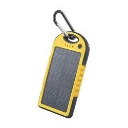 Banco Portatil de Energia (POWER BANK) Solar USB 5V 5000mAh c/ Lanterna LED (Amarelo) TB-016