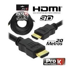 CABO HDMI DOURADO MACHO / MACHO 1.4 PRETO 20M PROK