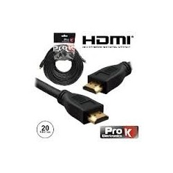 CABO HDMI 2.0 DOURADO MACHO / MACHO 2.0 4K PRETO 15 METROS PROK