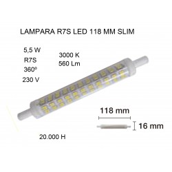 Lâmpada R7s LED 118mm 5.5w 580Lm 3000k F-Bright