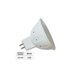 Lâmpada MR16 4W-40W 12V LED Dicróica Branco Quente 250LM