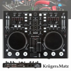Controlador DJ Compacto USB duplo 2 Canais Kruger Matz