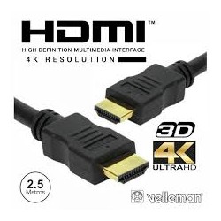 Cabo HDMI®2.0 4K x 2K (2160p/1080p) Macho-Macho (2,5 mts) - VELLEMAN