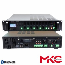 AMPLIFICADOR 24V 100V 60W 4 ZONAS BT/USB/SD/AM/FM MKC