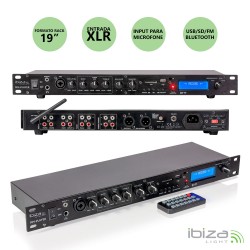 LEITOR USB-SD-BT-FM-AUX-MIC 19 1U VISOR LCD ID3 IBIZA