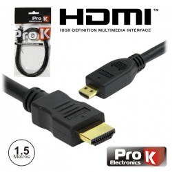 CABO MICRO HDMI - HDMI M-M 1.5MT PROK