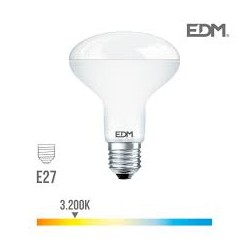Lampada reflectora led r80 e27 10w 810 lm 3200k luz quente edm