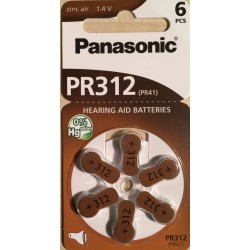 PR41/PR312 - Pilha Aparelho Auditivo Zinc Air Panasonic