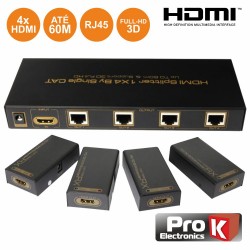 Splitter Receptor E Transmissor HDMI Via RJ45 CAT5/6 PROK