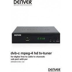 Receptor TDT FULL HD 1080P DVB-C Canais FTA USB DENVER