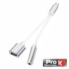 ADAPTADOR USB-C MACHO P/ USB-C / JACK 3.5MM PROK